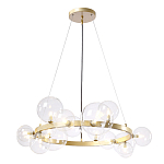 Люстра круглая подвесная с 15-ю прозрачными шарообразными плафонами из стекла Iona chandelier варинант исполнения - 1 | Loft Concept в Казани