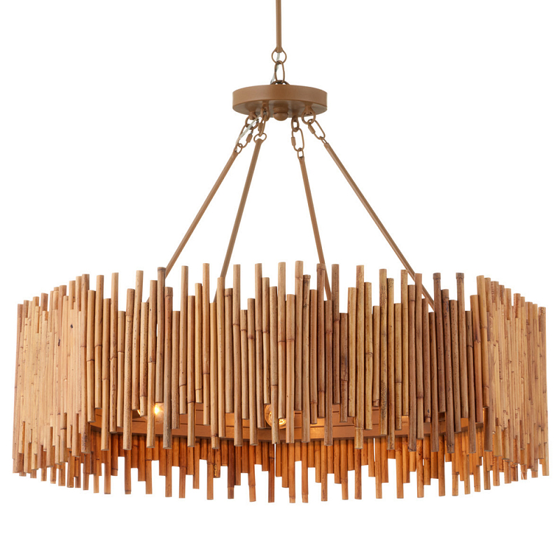 Люстра с абажуром из ротанга Wicker Furniture Бежевый в Казани | Loft Concept 