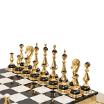 Шахматы из бронзы и натуральных камней Долерит и Мрамор с гравировкой Decorative Thematic Chess варинант исполнения - 3 | Loft Concept в Казани