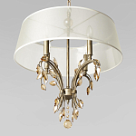 Люстра подвесная круглая с тканевым полупрозрачным абажуром и подвесками 4 лампы Gilded Elegance варинант исполнения - 4 | Loft Concept в Казани