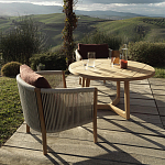 Дизайнерское уличное кресло из массива дерева с веревочной спинкой BOBOLI Armchair варинант исполнения - 2 | Loft Concept в Казани