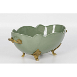 Чаша зеленого цвета из фарфора с волнообразным краем Eden Garden porcelain and bronze варинант исполнения - 1 | Loft Concept в Казани