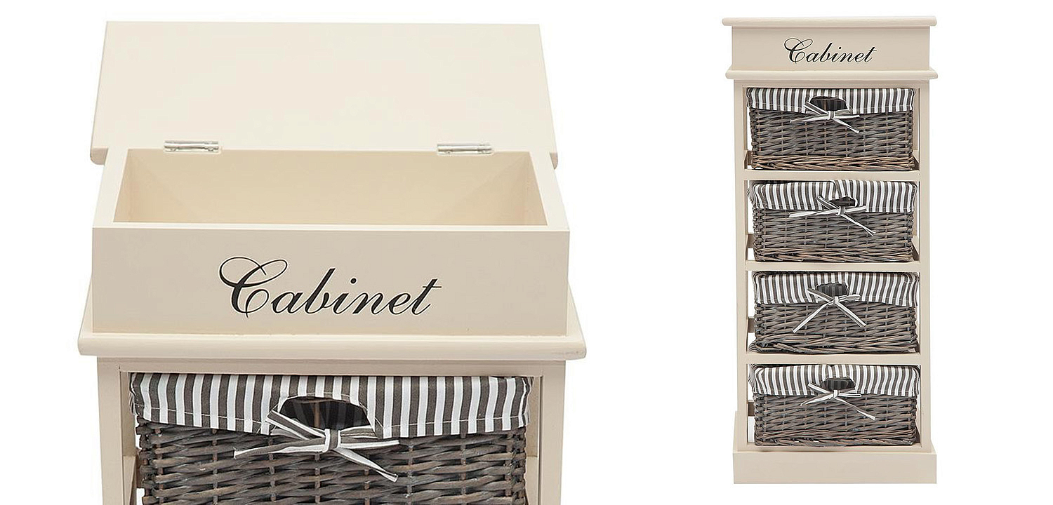 Тумба с 4 корзинами Provence Butter White 4 Boxes - Loft-Concept в Казани