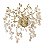 Бра золотого цвета с ветвями и прозрачными хрустальнымих подвесками Droplet Chandelier варинант исполнения - 1 | Loft Concept в Казани