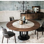 Обеденный стол круглый на чёрном фигурном основании Bosnia dinning table  варинант исполнения - 3 | Loft Concept в Казани