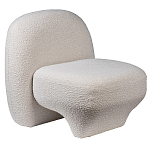 Кресло без подлокотников с обивкой из белой ткани букле Pacification варинант исполнения - 1 | Loft Concept в Казани