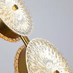  Подвесной светильник с плафонами из рельефного стекла Peony Glass Bronze Two варинант исполнения - 4 | Loft Concept в Казани