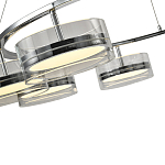 Люстра светодиодная с 8-ю прозрачными плафонами цилиндрической формы из акрила и стекла с пультом для регулировки света Glass Lamp Chromium варинант исполнения - 1 | Loft Concept в Казани