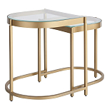 Комплект из 2-х приставных столиков на металлическом основании цвета латунь Ambassador варинант исполнения - 1 | Loft Concept в Казани