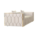 Диван двухместный  бежевый с золотым каркасом Bertrude варинант исполнения - 1 | Loft Concept в Казани