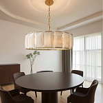 Люстра круглая Д80 см с абажуром из прямоугольных панелей Calling to Shine варинант исполнения - 2 | Loft Concept в Казани