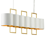 Люстра прямоугольная с белыми цилиндрическими абажурами White Ribbon варинант исполнения - 6 | Loft Concept в Казани