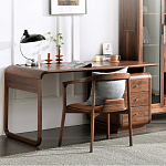 Стол рабочий округлой формы с 3-мя ящиками  Working Moonnut Table варинант исполнения - 8 | Loft Concept в Казани