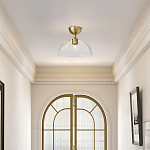 Потолочный светильник с широким полусферическим плафоном из прозрачного стекла Alora Mood варинант исполнения - 7 | Loft Concept в Казани