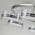 Люстра светодиодная с 8-ю прозрачными плафонами цилиндрической формы из акрила и стекла с пультом для регулировки света Glass Lamp Chromium варинант исполнения - 3 | Loft Concept в Казани