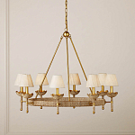 Люстра из кованого железа с отделкой плетеной веревкой и сусальным золотом Parisian Style варинант исполнения - 4 | Loft Concept в Казани