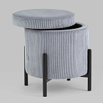 Серо-голубой пуф на черных ножках SANJAY варинант исполнения - 2 | Loft Concept в Казани