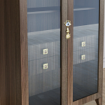 Дизайнерский шкаф витрина Elsa Dreams Walnut с 4-мя ящиками варинант исполнения - 4 | Loft Concept в Казани