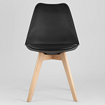 Стул с основой из пластика и мягким сиденьем Arvika Black варинант исполнения - 2 | Loft Concept в Казани