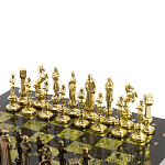 Шахматы Ренессанс из бронзы с доской из натурального камня Змеевик Decorative Thematic Chess варинант исполнения - 3 | Loft Concept в Казани