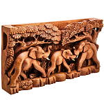 Панно из дерева слоны Panel With Animals варинант исполнения - 2 | Loft Concept в Казани