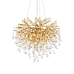 Люстра подвесная с прозрачными стеклянными подвесками в форме капель Диаметр 60 см Droplet Chandelier варинант исполнения - 8 | Loft Concept в Казани