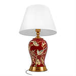 Настольная лампа бордовая с изображением птиц Slip Away варинант исполнения - 3 | Loft Concept в Казани