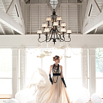 Люстра бронзового цвета с бежевыми абажурами из органзы в классическом стиле Hinkley варинант исполнения - 3 | Loft Concept в Казани