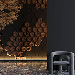 Гипсовая 3D панель с принтографией PM-41 варинант исполнения - 5 | Loft Concept в Казани