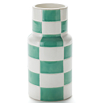 Ваза из фаянса Brighter than the Stars с шахматным принтом бирюзового цвета  варинант исполнения - 1 | Loft Concept в Казани