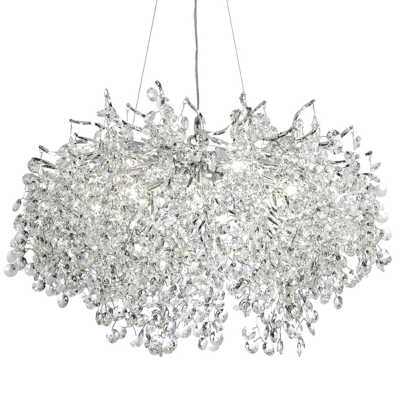 Люстра с хрустальными подвесками на металлических ветках Fairytree Light Silver Chandelier 14 Серебряный Прозрачное Стекло Люстра с хрустальными подвесками на металлических ветках Fairytree Light Silver Chandelier 14 Серебряный Прозрачное Стекло в Казани | Loft Concept