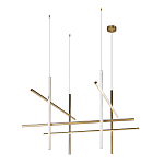 Люстра с 8-ю пересекающимися цилиндрическими плафонами на тонких тросах Trumpet tube варинант исполнения - 2 | Loft Concept в Казани