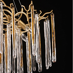 Люстра подвесная золотого цвета с разветвленными ветвями и прозрачными стеклянными подвесками Droplet Chandelier варинант исполнения - 6 | Loft Concept в Казани