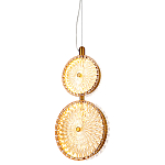  Подвесной светильник с плафонами из рельефного стекла Peony Glass Bronze Two варинант исполнения - 1 | Loft Concept в Казани