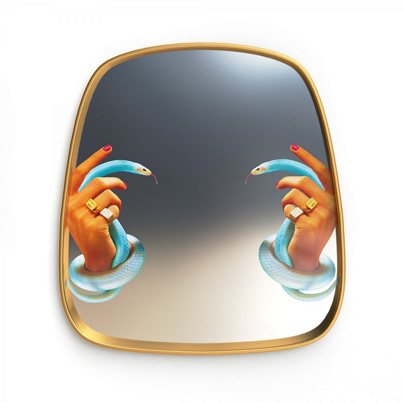 Зеркало Seletti Mirror Gold Frame Hands with Snakes Мульти Зеркало Seletti Mirror Gold Frame Hands with Snakes Мульти в Казани | Loft Concept