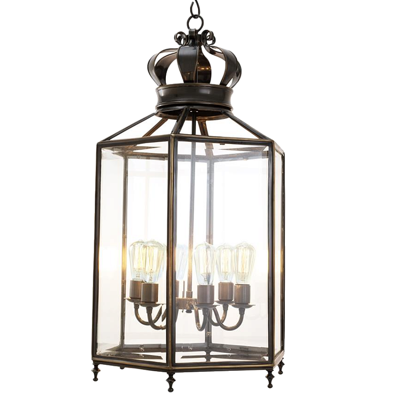 Люстра Lantern Grandos Темная бронза Прозрачный (Transparent) в Казани | Loft Concept 