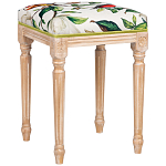 Банкетка из натурального бука золотистая с изображением птиц и цветов Blooming Bird варинант исполнения - 2 | Loft Concept в Казани