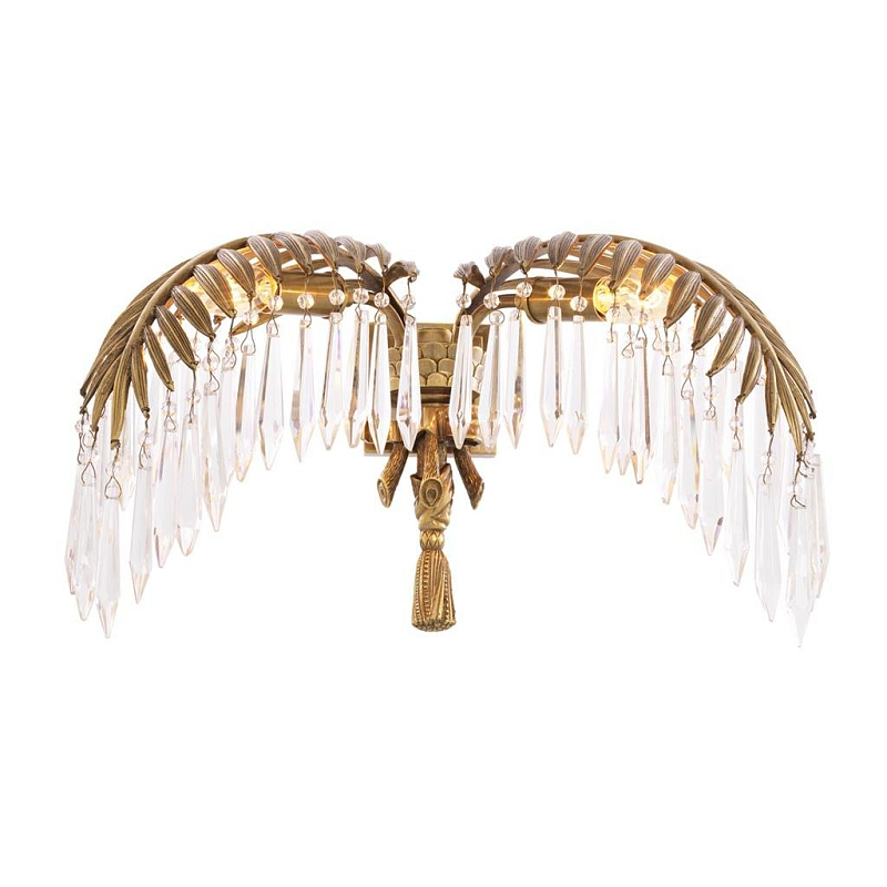 Бра Eichholtz Wall Lamp Hildebrandt Латунь Античная полированная Прозрачное Стекло в Казани | Loft Concept 