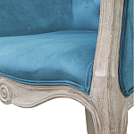 Кресло низкое в стиле прованс Louis French Armchair blue velour варинант исполнения - 4 | Loft Concept в Казани