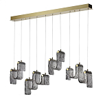 Подвесной светильник линейный с плафонами волнистой формы из фактурного стекла Big Wave варинант исполнения - 1 | Loft Concept в Казани