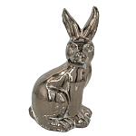 Статуэтка заяц из текстурированной терракоты и покрытый глянцевой краской под бронзу Rabbit Charm  варинант исполнения - 4 | Loft Concept в Казани