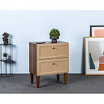 Тумба прикроватная бежевая из массива бука с 2-мя ящиками Wenge Light варинант исполнения - 5 | Loft Concept в Казани