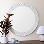 Зеркало в круглой фактурной раме Mirror Modern Texture белое варинант исполнения - 5 | Loft Concept в Казани