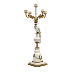 Подсвечник белый Попугай из фарфора с бронзовыми элементами Eden Garden варинант исполнения - 1 | Loft Concept в Казани