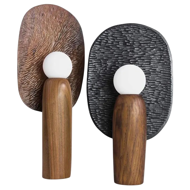 Настольная лампа из дерева Decorative Wooden Lamp Черный Коричневый Настольная лампа из дерева Decorative Wooden Lamp Черный Коричневый в Казани | Loft Concept