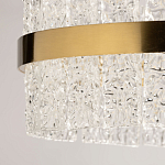 Люстра круглая золотого цвета с прозрачными рельефными стеклянными вставками Textured Glass Chandelier варинант исполнения - 10 | Loft Concept в Казани