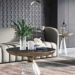 Дизайнерский журнальный стол на прозрачном основании Nofon варинант исполнения - 1 | Loft Concept в Казани