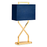 Настольная лампа с основанием из полированного золота и прямоугольным абажуром глубокого синего цвета Elstead Lighting варинант исполнения - 1 | Loft Concept в Казани