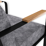 Кресло серый велюр с жесткими подлокотниками на полозьях Ashton варинант исполнения - 6 | Loft Concept в Казани