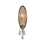 Бра с овальным зеркальным основанием с лампой в виде свечи и хрустальными подвесками Feiss варинант исполнения - 1 | Loft Concept в Казани